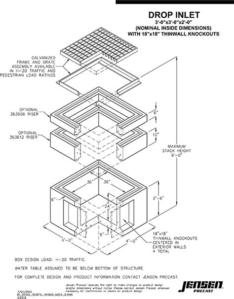 36x36x24 drop inlet